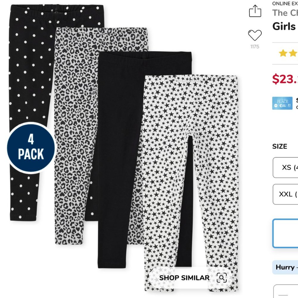 The Children's Place Leggings for Girls size XS (4) multipack